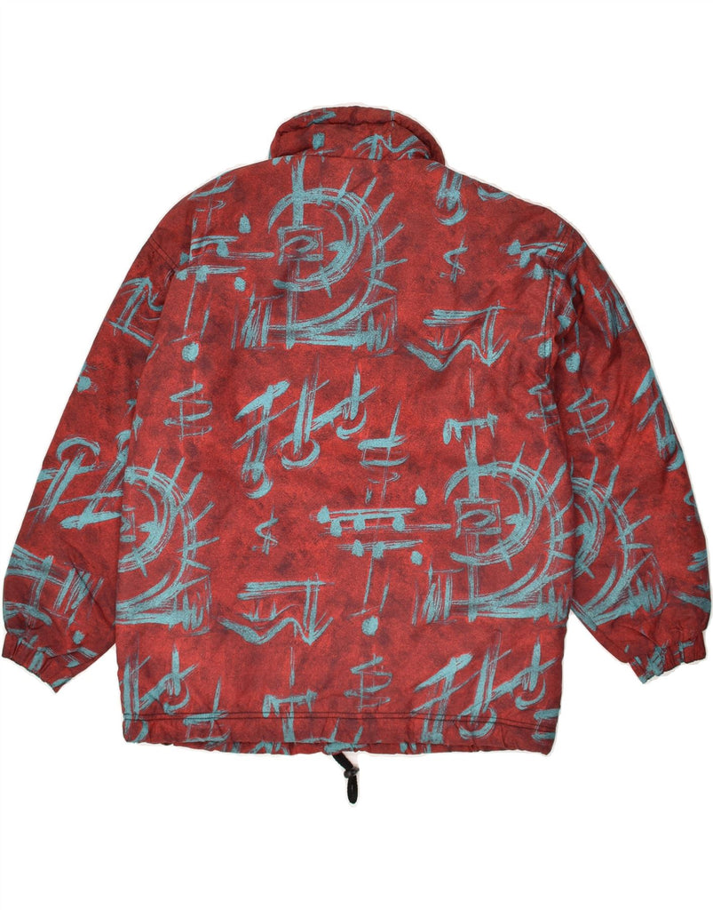 SORRY Mens Crazy Pattern Anorak Jacket UK 38 Medium Red Polyamide | Vintage Sorry | Thrift | Second-Hand Sorry | Used Clothing | Messina Hembry 