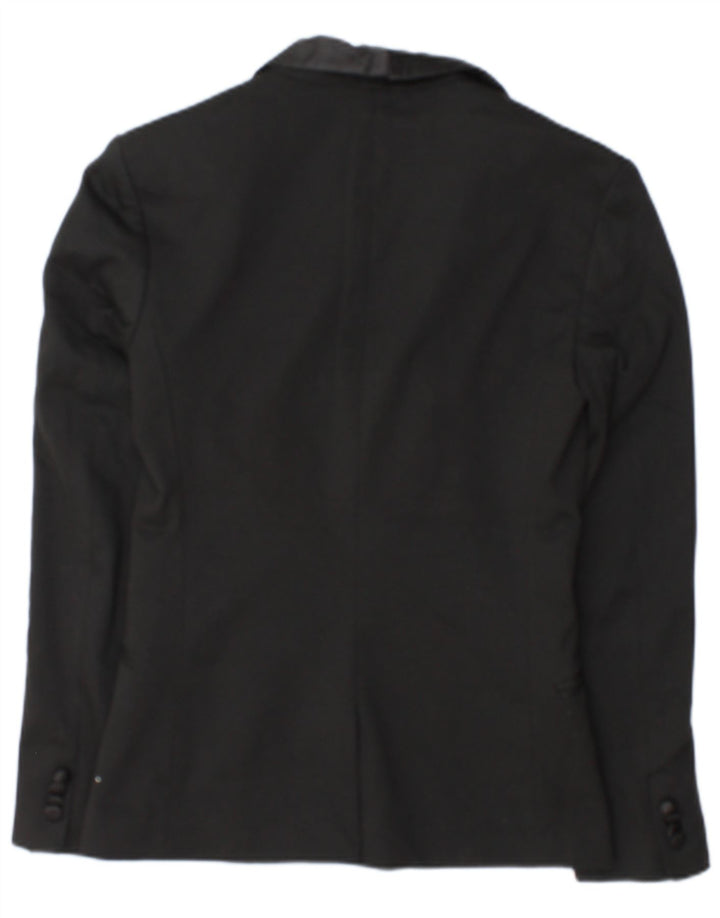 Zara Mens 1 Button Blazer Jacket UK 36 Small Black Polyester