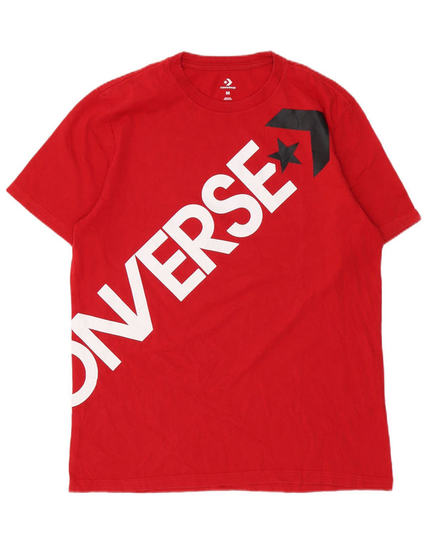 Converse Mens Graphic T-Shirt Top Medium Red Cotton