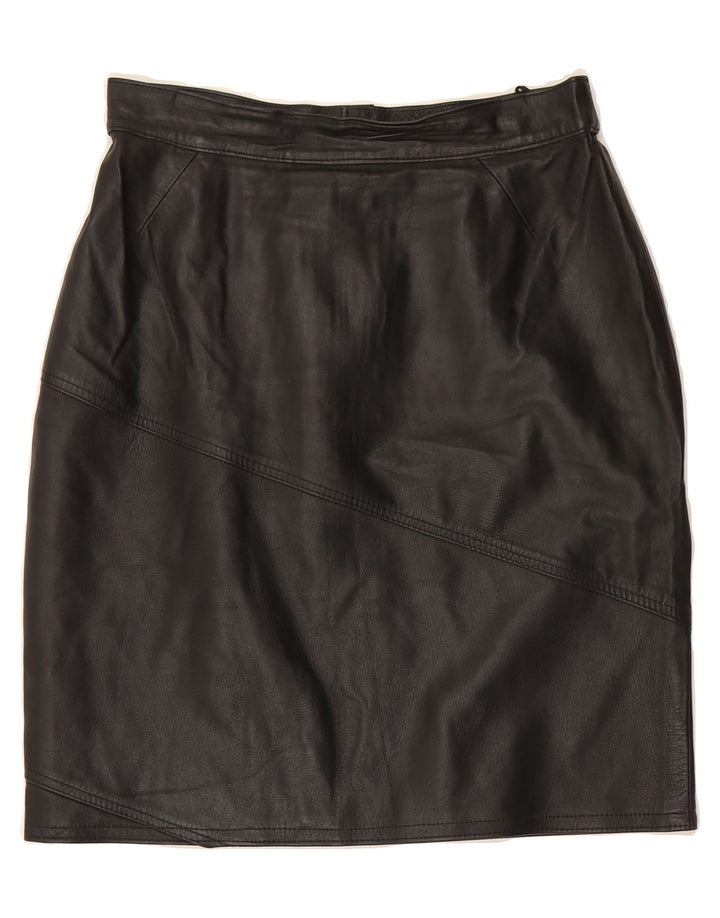 VINTAGE Womens Leather Skirt IT 40 Small W28  Black Leather Vintage Vintage and Second-Hand Vintage from Messina Hembry 