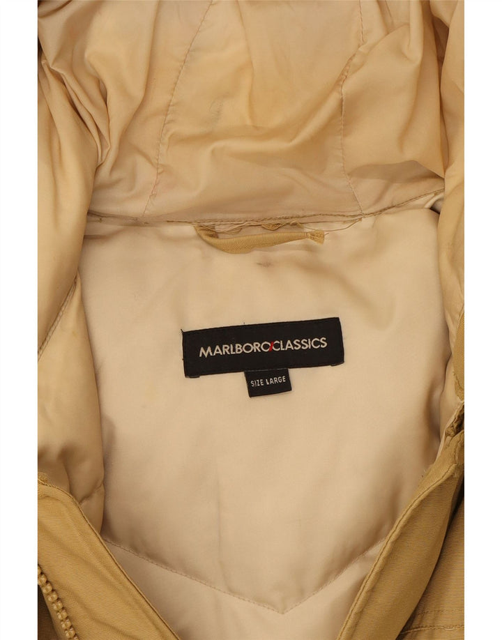 MARLBORO CLASSICS Mens Hooded Windbreaker Jacket UK 40 Large Beige