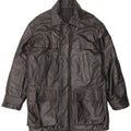 Vintage Mens Leather Coat IT 48 Medium Black Leather