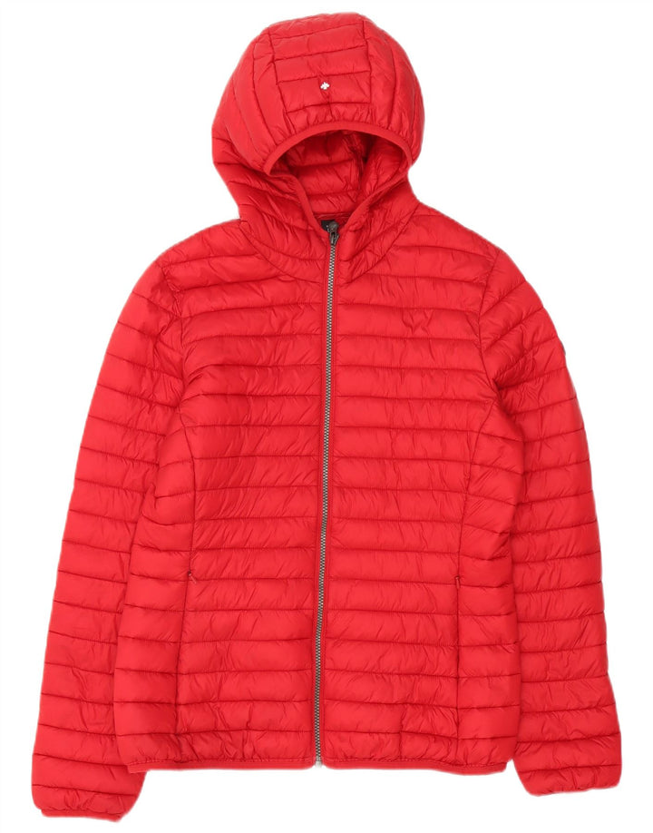 Canadiens Womens Hooded Padded Jacket UK 16 Large Red Polyamide
