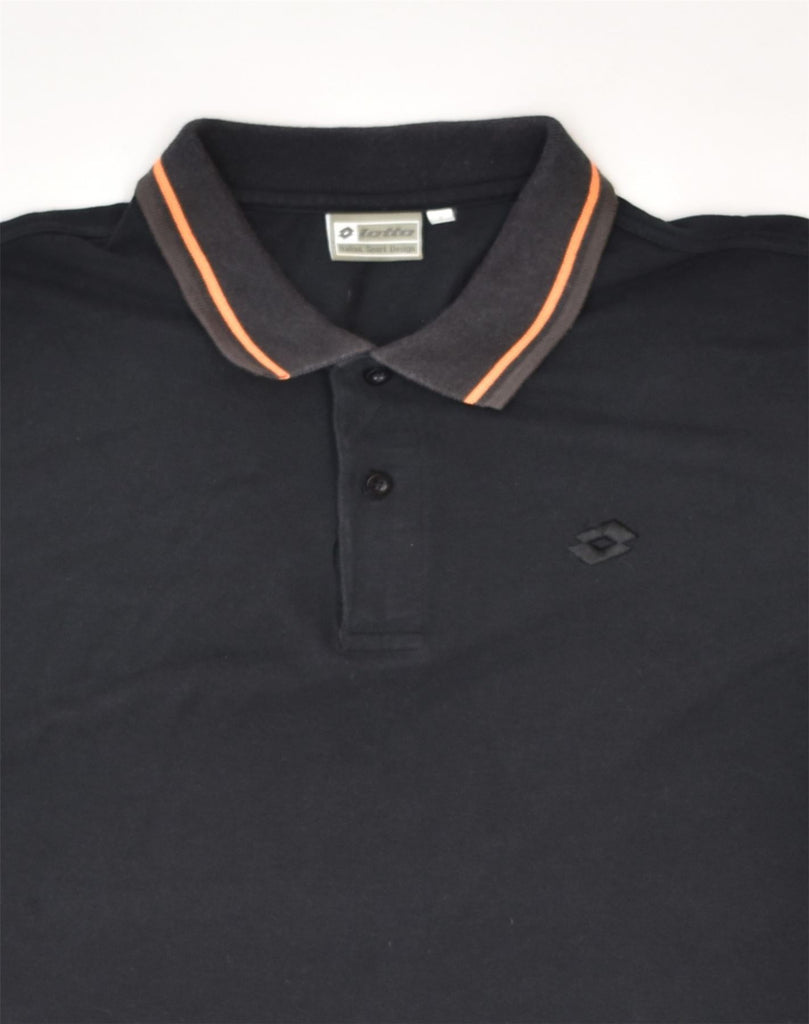 LOTTO Mens Polo Shirt Large Black Cotton | Vintage Lotto | Thrift | Second-Hand Lotto | Used Clothing | Messina Hembry 