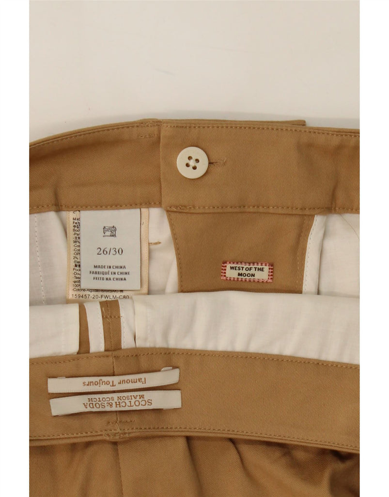 SCOTCH & SODA Womens Skinny Crop Casual Trousers W26 L26 Beige Cotton Vintage Scotch & Soda and Second-Hand Scotch & Soda from Messina Hembry 