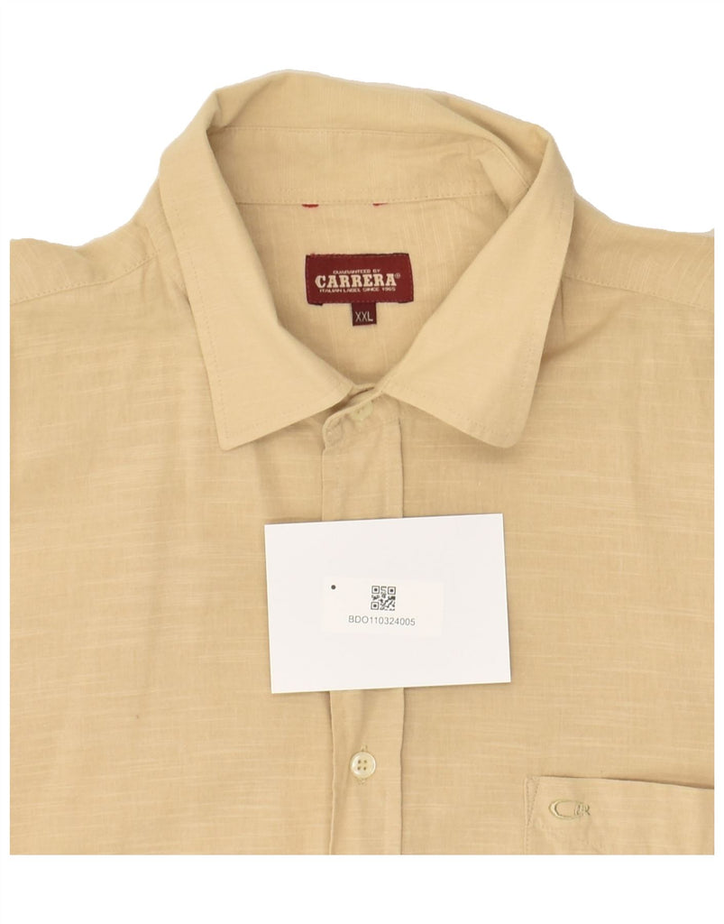 CARRERA Mens Shirt 2XL Beige | Vintage Carrera | Thrift | Second-Hand Carrera | Used Clothing | Messina Hembry 