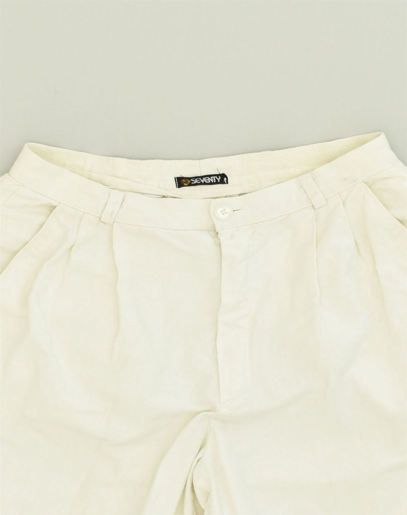 SEVENTY Womens Pegged Casual Trousers W24 L27 White Cotton | Vintage Seventy | Thrift | Second-Hand Seventy | Used Clothing | Messina Hembry 