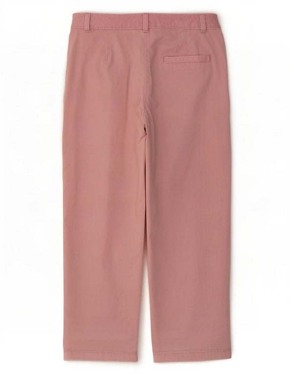 Marks & Spencer Womens Cropped Trousers UK 12 Medium W30 L25 Pink Cotton