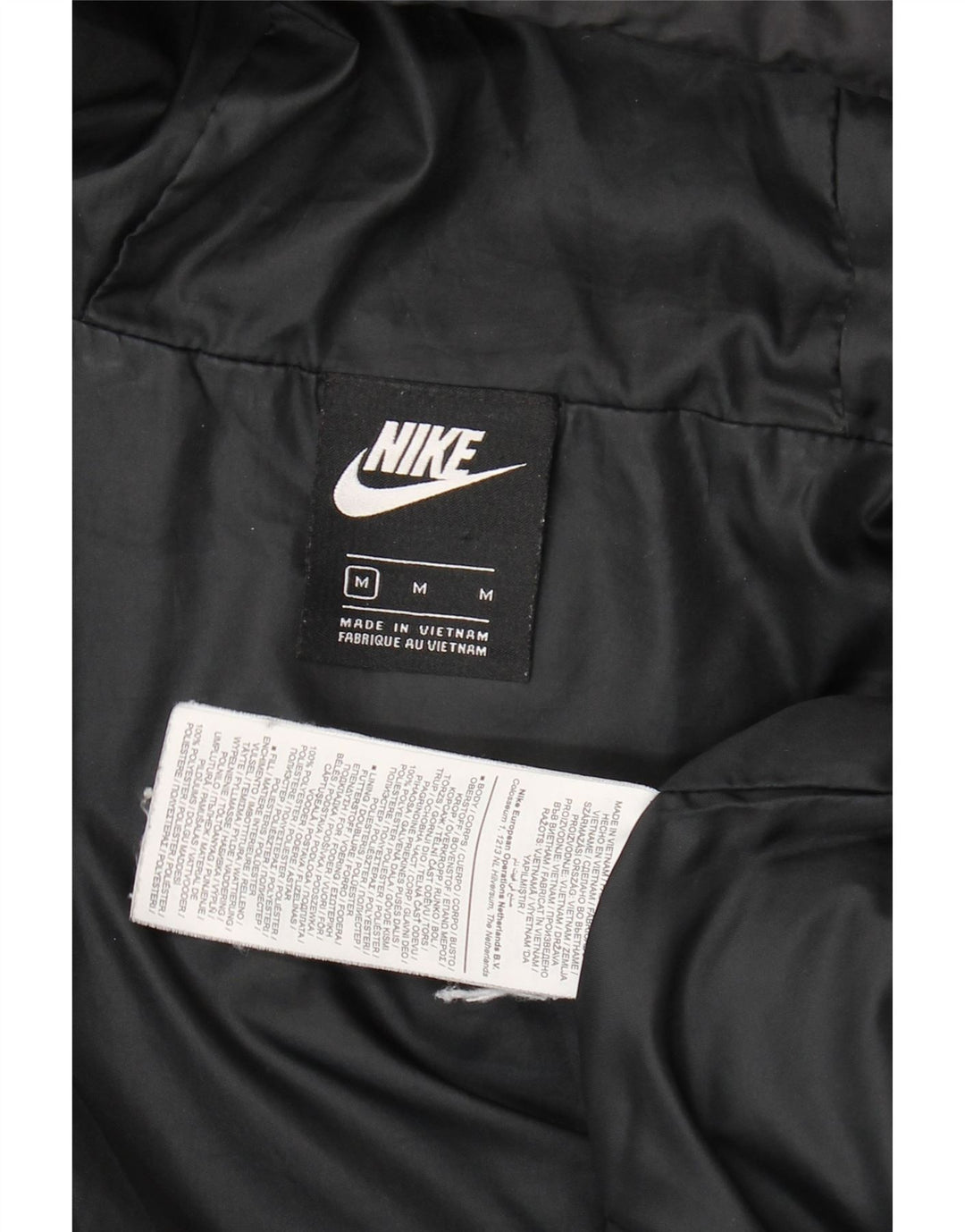 Nike Boys Graphic Hooded Padded Jacket 10-11 Years Medium Black Polyester