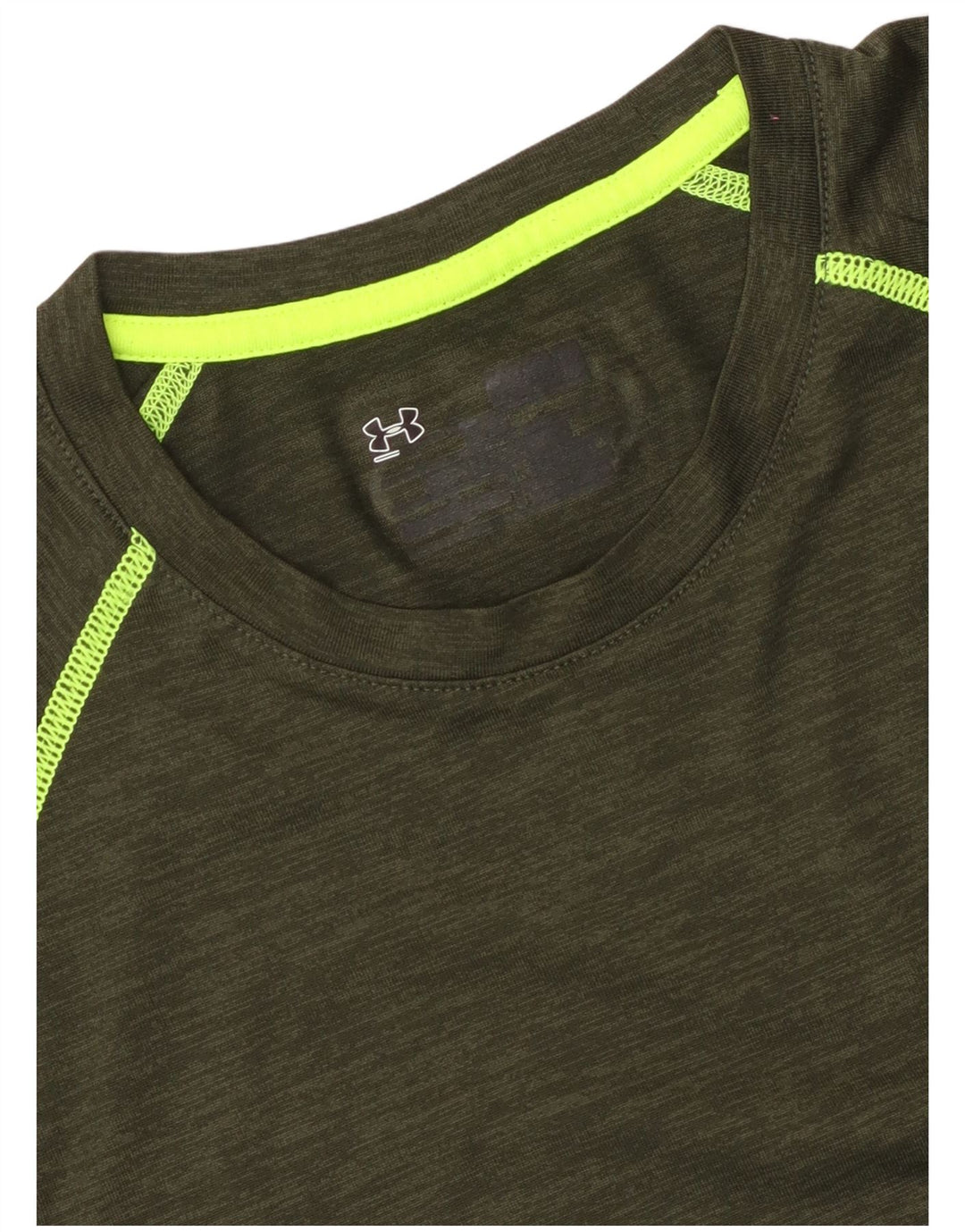 UNDER ARMOUR Mens T-Shirt Top Large Khaki Flecked