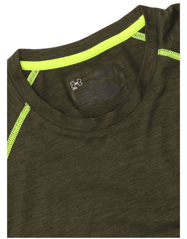 UNDER ARMOUR Mens T-Shirt Top Large Khaki Flecked