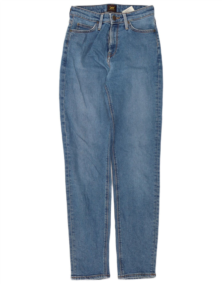 Lee Womens Mom Straight Jeans W25 L30 Blue Cotton