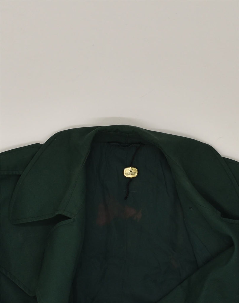 CONFEZIONI Womens Double Breasted Coat IT 50 XL Green Polyester | Vintage Confezioni | Thrift | Second-Hand Confezioni | Used Clothing | Messina Hembry 