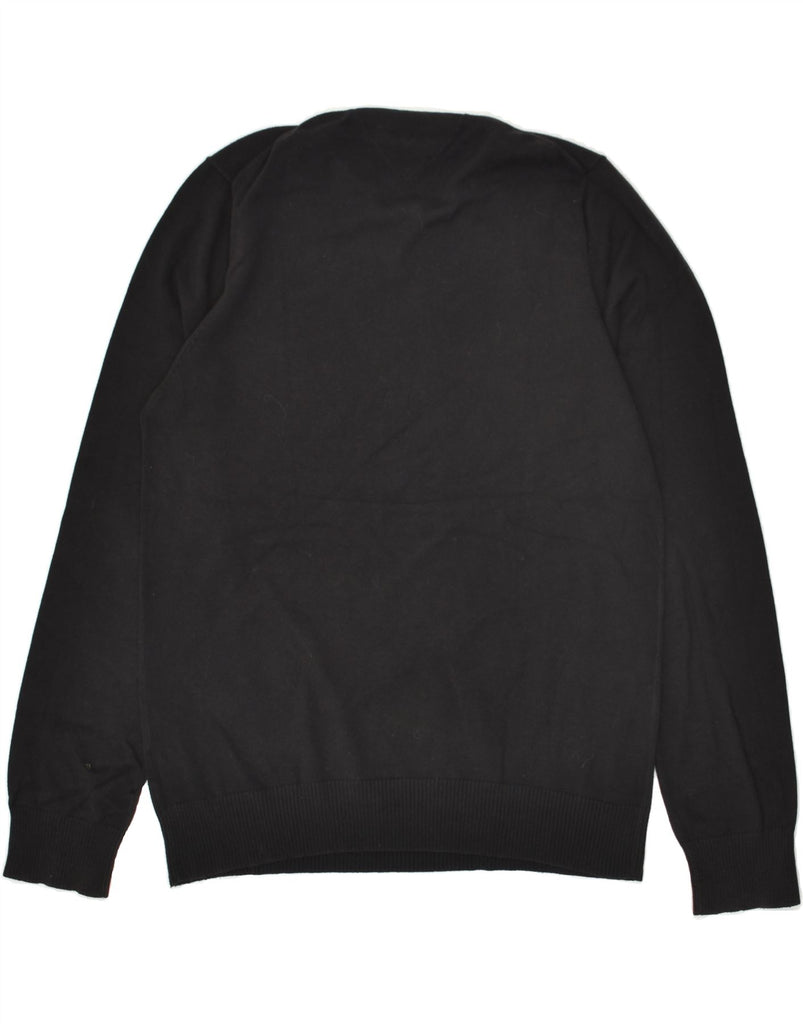 TOMMY HILFIGER Mens Slim Fit Crew Neck Jumper Sweater XL Black Cotton | Vintage Tommy Hilfiger | Thrift | Second-Hand Tommy Hilfiger | Used Clothing | Messina Hembry 