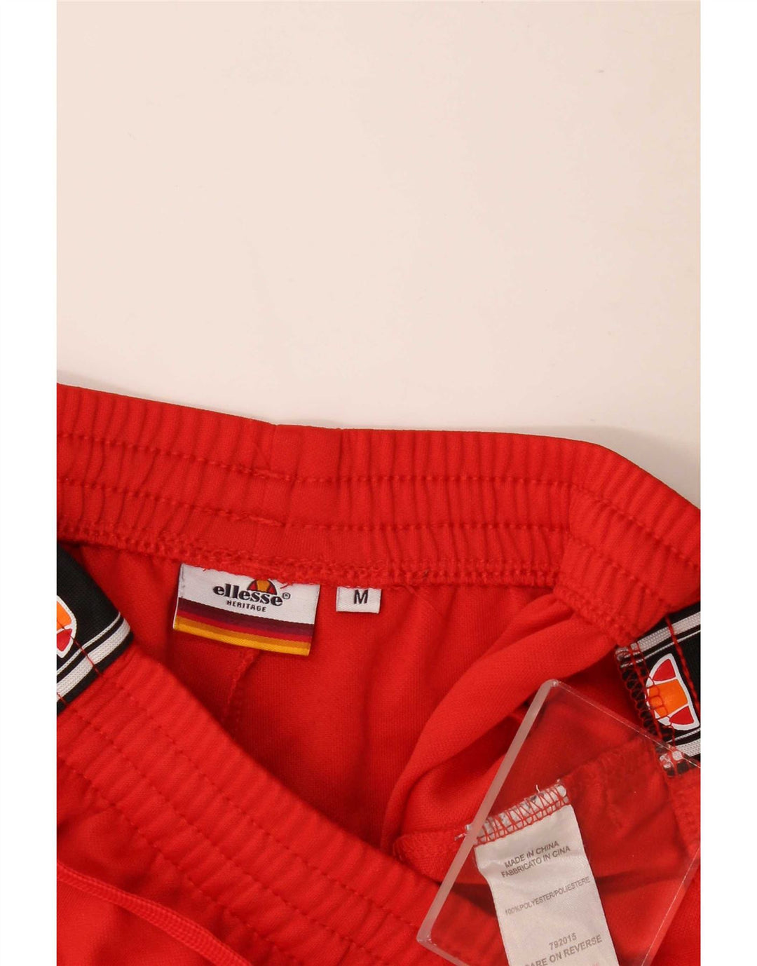 Ellesse Mens Graphic Tracksuit Trousers Medium Red Colourblock Polyester