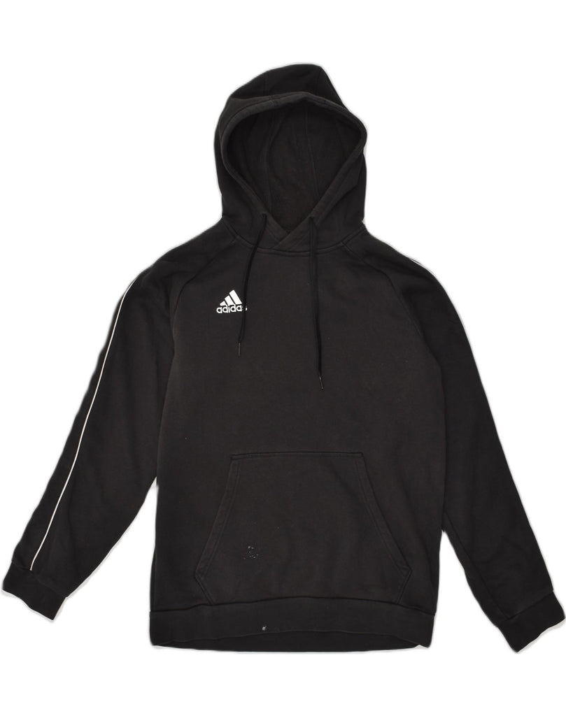 ADIDAS Womens Hoodie Jumper UK 16 Large Black Cotton | Vintage Adidas | Thrift | Second-Hand Adidas | Used Clothing | Messina Hembry 