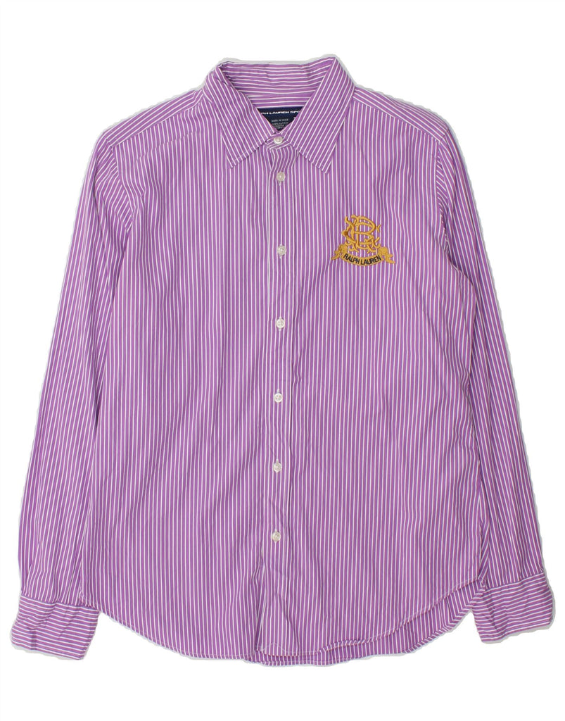 RALPH LAUREN Boys Shirt 13-14 Years Purple Striped Cotton Vintage Ralph Lauren and Second-Hand Ralph Lauren from Messina Hembry 