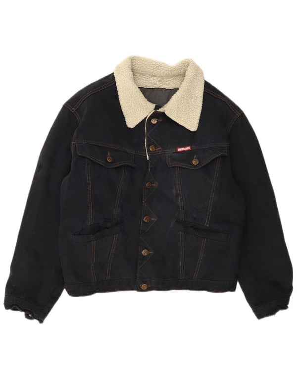 AMERICANINO Mens Denim Jacket UK 36 Small Navy Blue