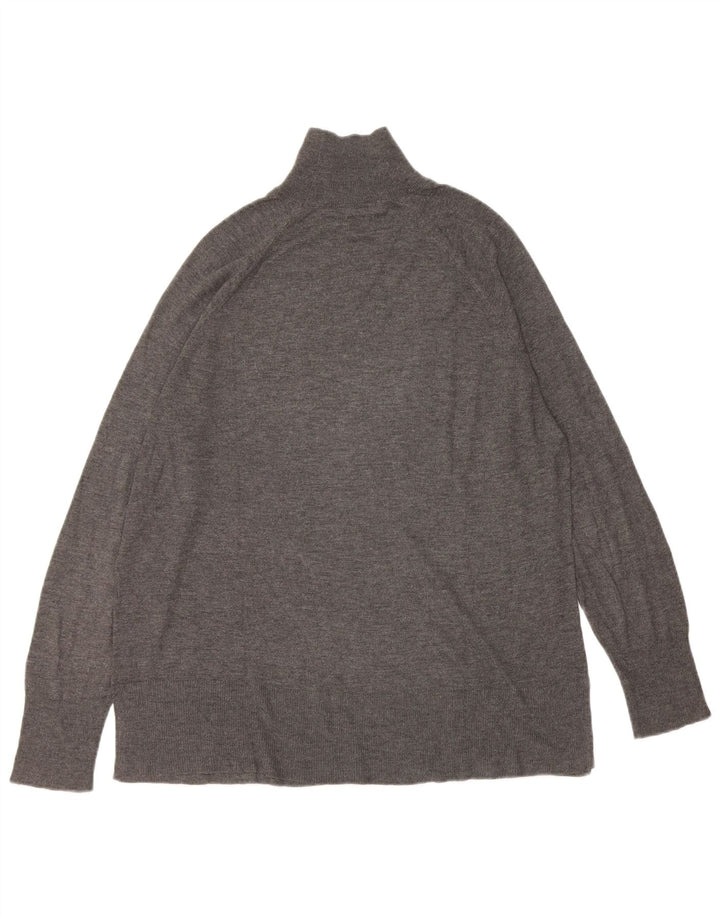 Zara Mens Roll Neck Jumper Sweater Medium Grey Viscose