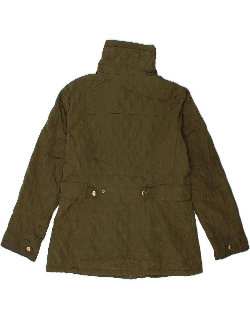 MICHAEL KORS Womens Quilted Jacket UK 14 Large Khaki Polyester Vintage Michael Kors and Second-Hand Michael Kors from Messina Hembry 