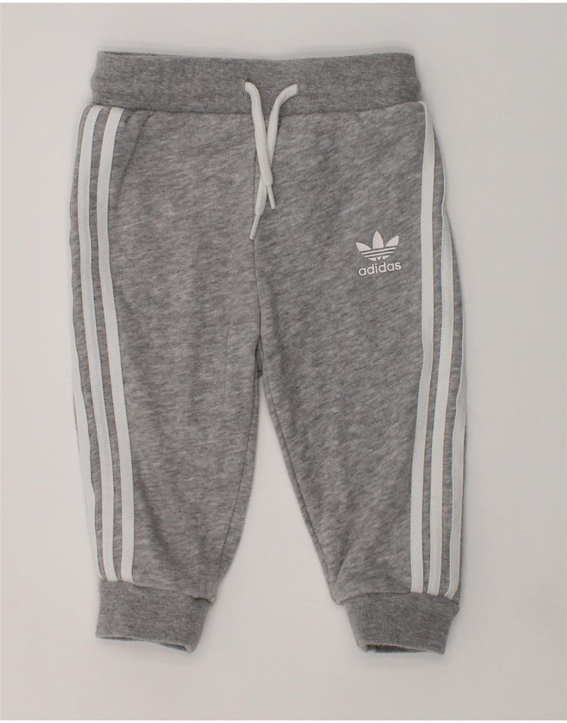 ADIDAS Baby Boys Joggers Tracksuit Trousers 9-12 Months Grey Cotton | Vintage Adidas | Thrift | Second-Hand Adidas | Used Clothing | Messina Hembry 