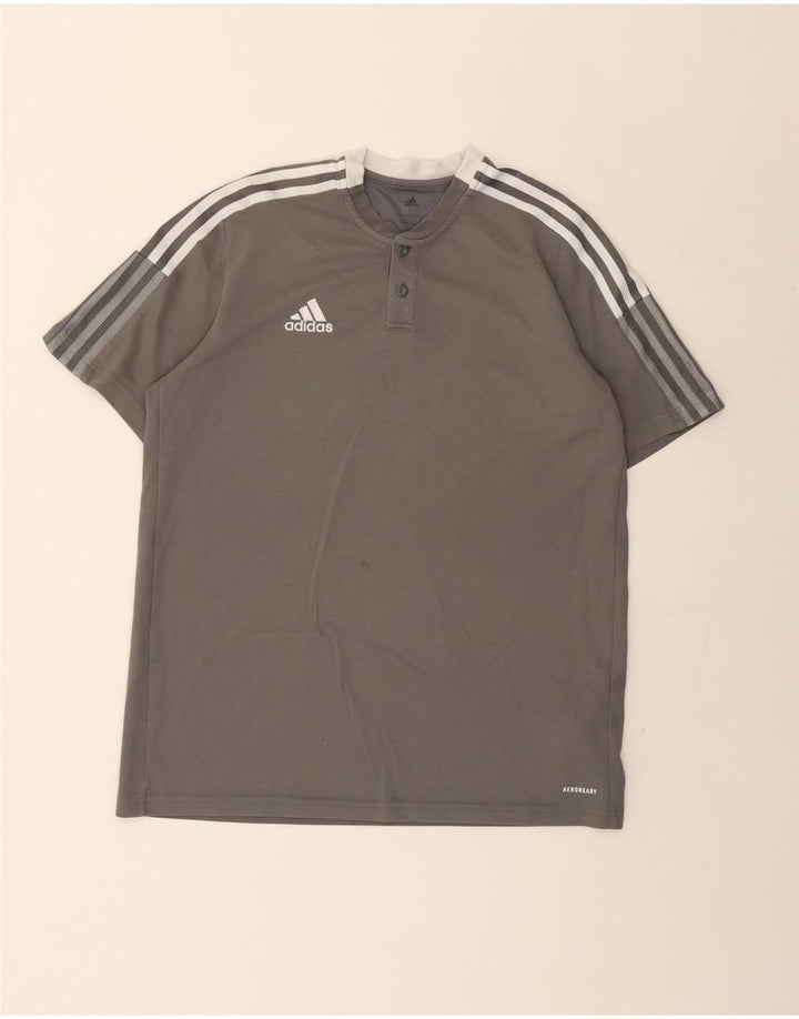 Adidas Mens Aeroready T-Shirt Top Large Grey Cotton