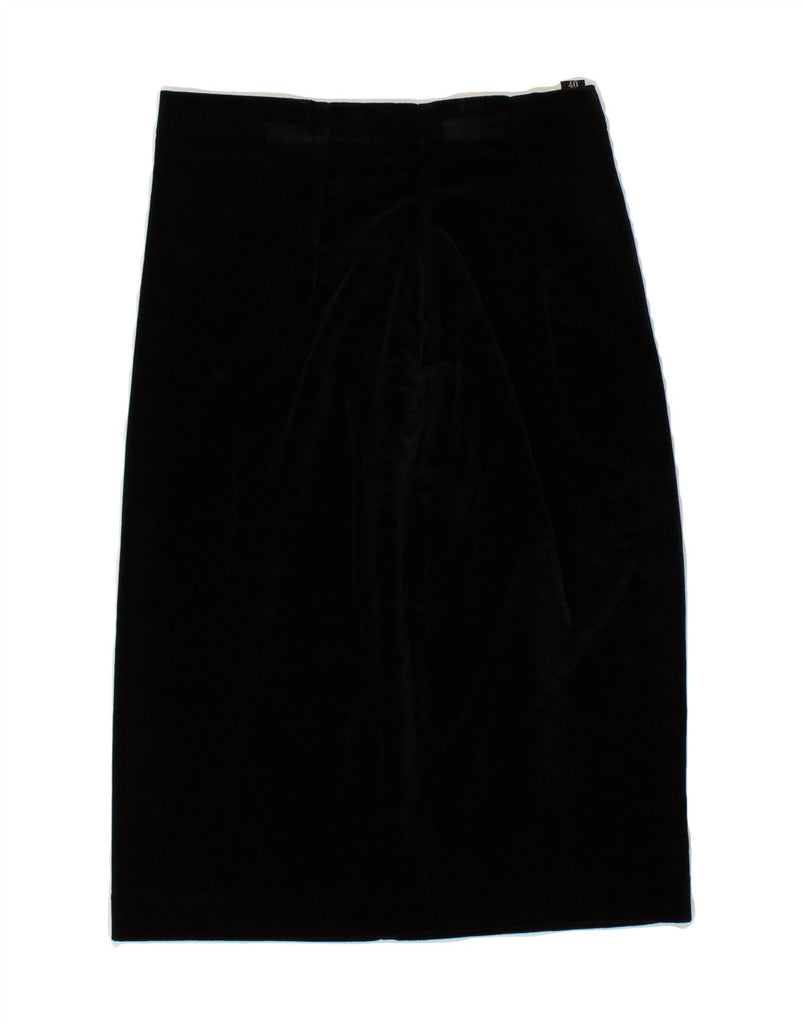 SUPERIOR Womens Velvet Straight Skirt IT 40 Small W24 Black | Vintage Superior | Thrift | Second-Hand Superior | Used Clothing | Messina Hembry 