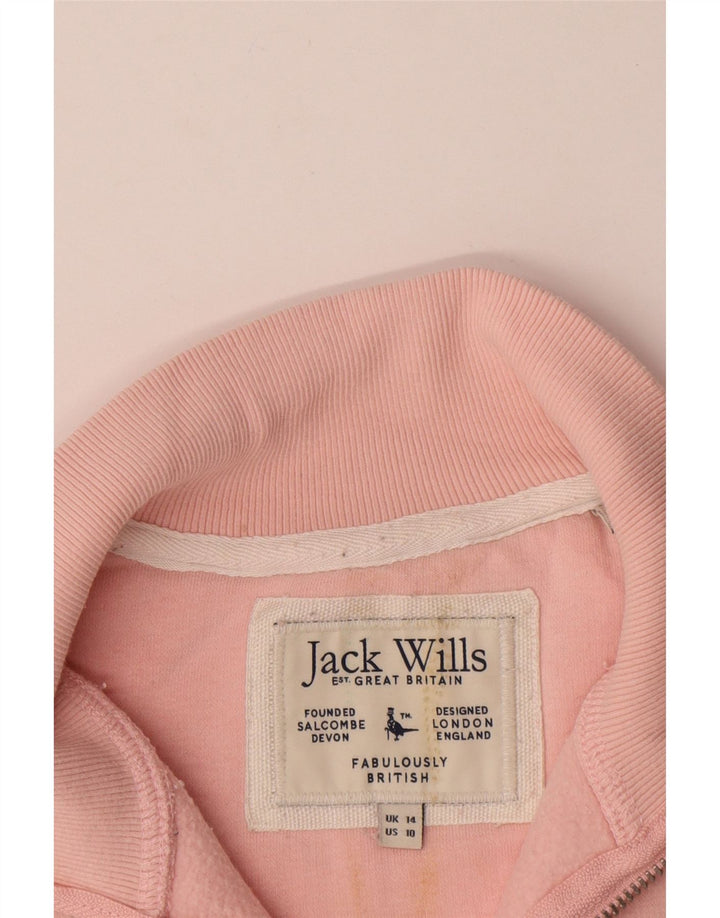 Jack Wills Womens Oversized Graphic Sweatshirt Jumper UK 14 Large Pink