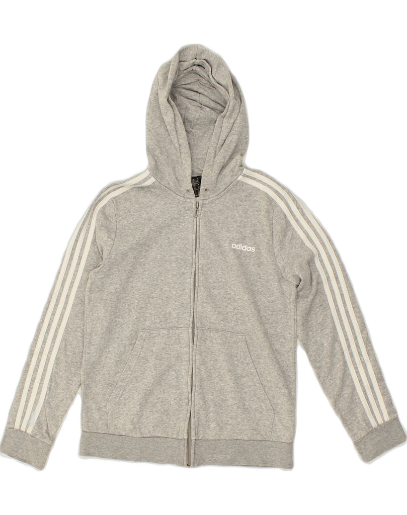 ADIDAS Womens Zip Hoodie Sweater UK 16/18 XL Grey Cotton | Vintage Adidas | Thrift | Second-Hand Adidas | Used Clothing | Messina Hembry 