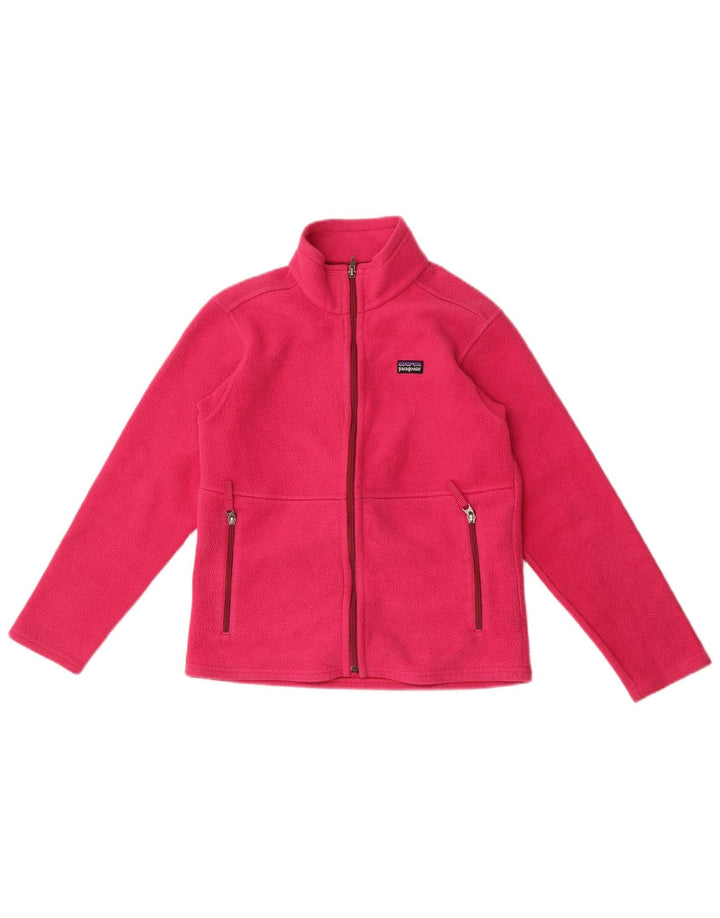 Patagonia Girls Fleece Jacket 9-10 Years Medium Pink Polyester