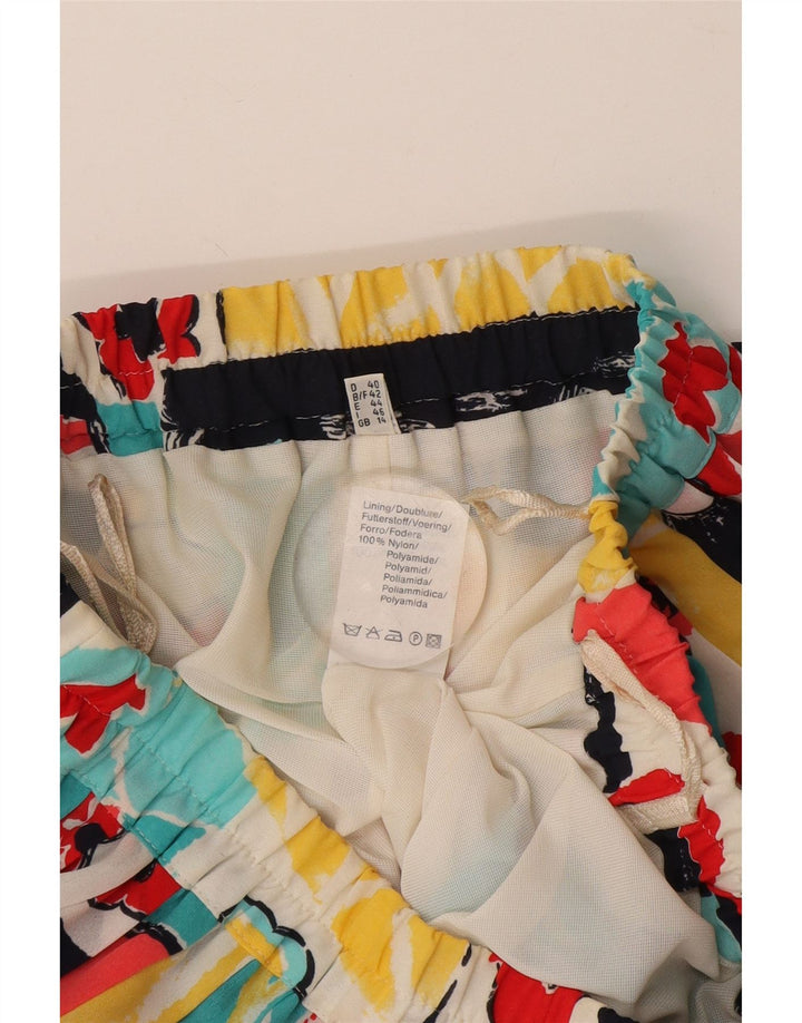 Vintage Womens Abstract Pattern Knife Pleated Skirt UK 14 Medium W32 Multic