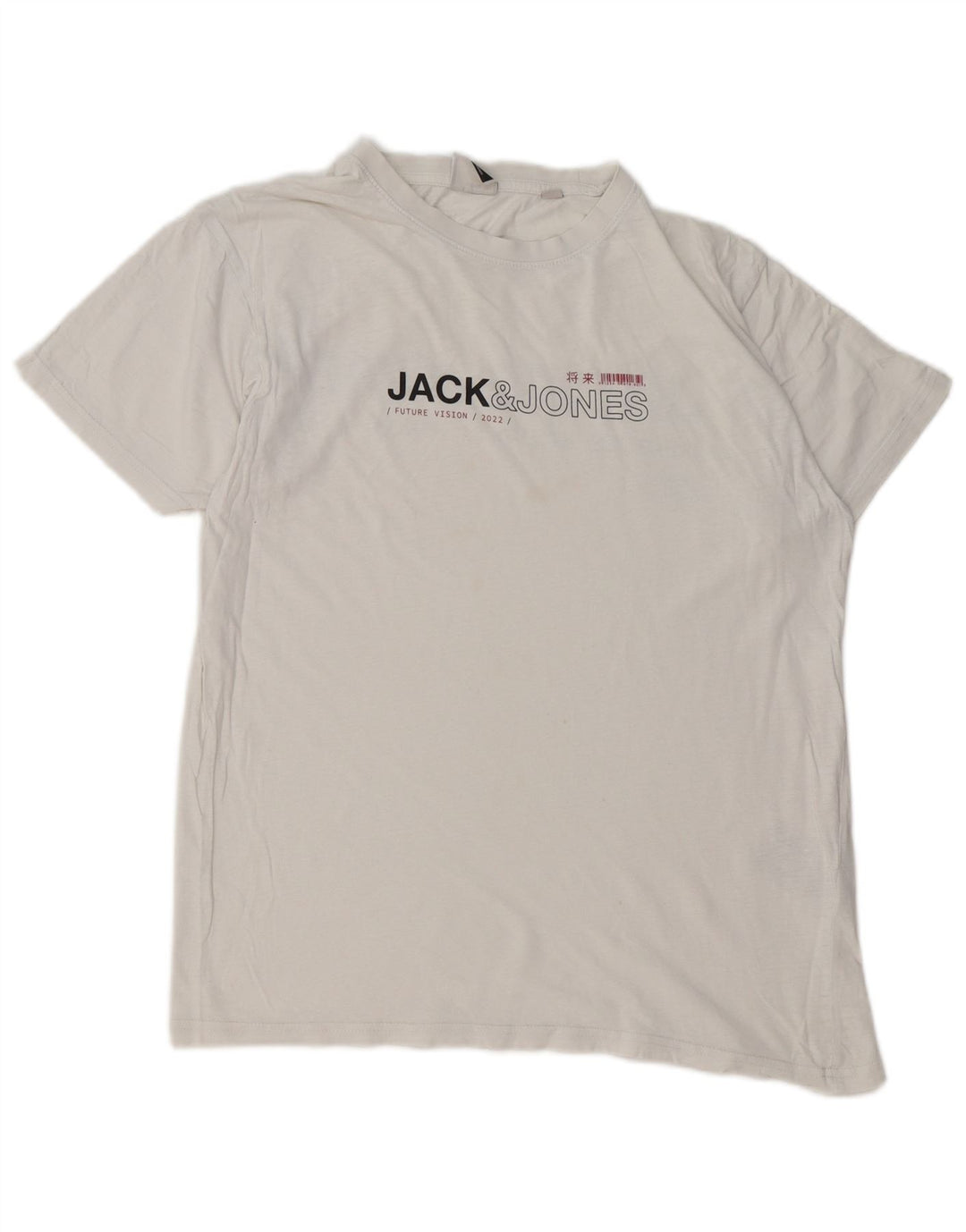 JACK & JONES Mens Graphic T-Shirt Top Small White Cotton