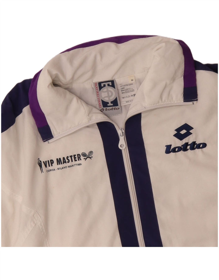 LOTTO Womens Oversized Tracksuit Top Jacket UK 14 Medium White Colourblock