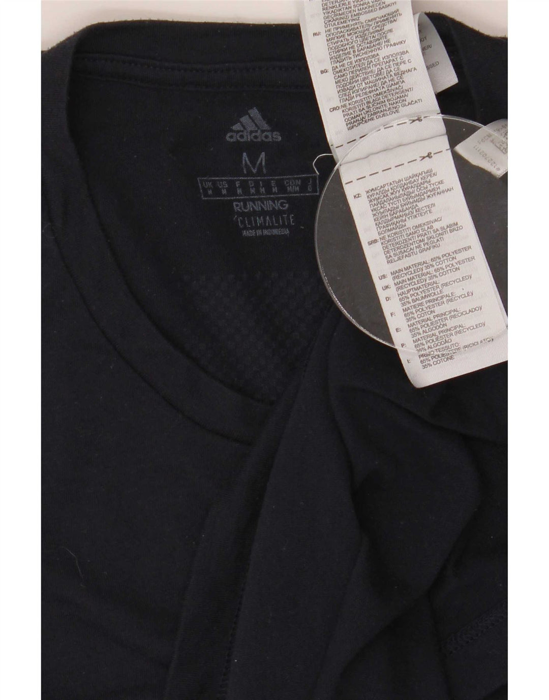 Adidas Mens Climalite T-Shirt Top Medium Navy Blue Polyester