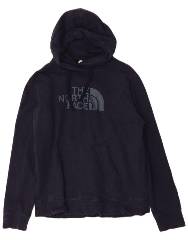 The North Face Mens Graphic Hoodie Jumper Medium Navy Blue Cotton