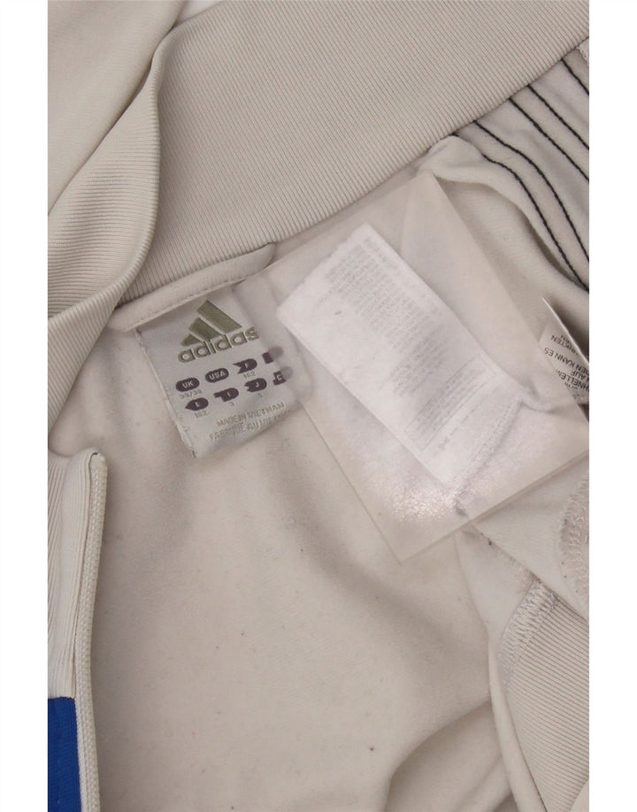 Adidas Mens Tracksuit Top Jacket UK 34/36 Small White Colourblock Polyester