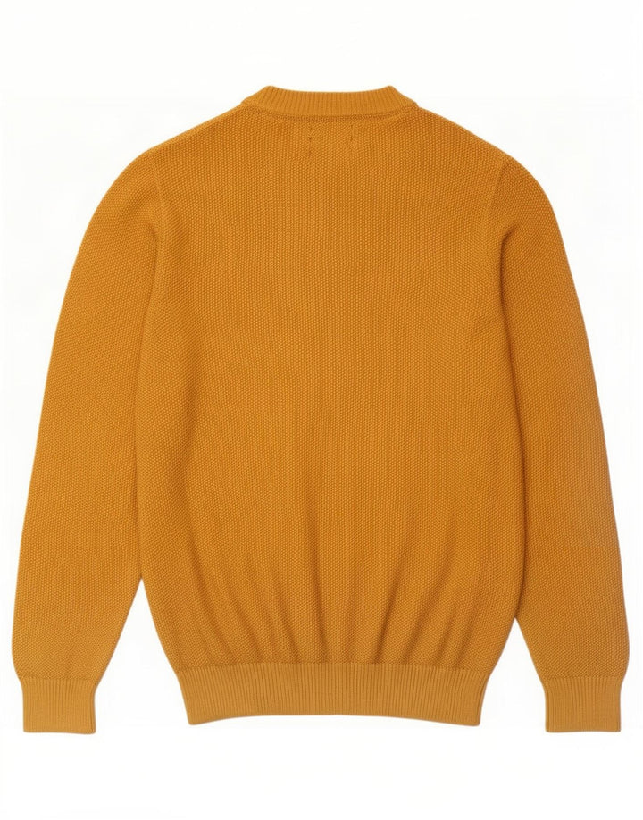 Marks & Spencer Mens Blue Harbour Crew Neck Jumper Sweater Medium Yellow