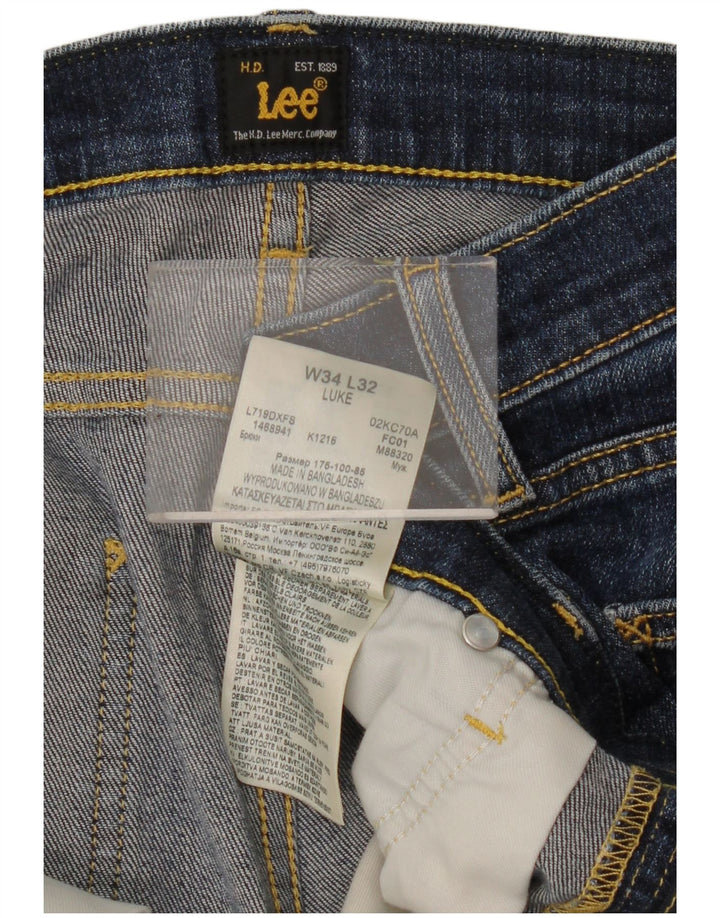 Lee Womens Luke Slim Jeans  W34 L32 Blue Cotton