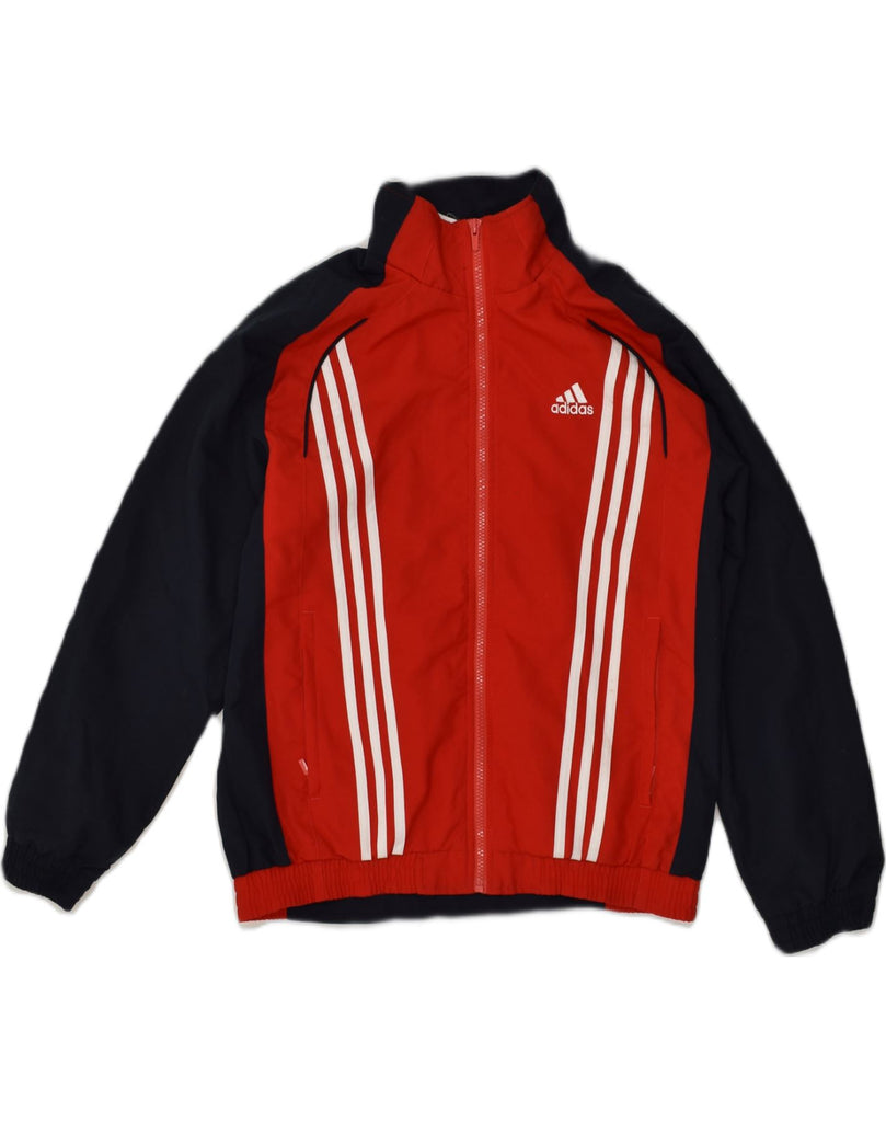 ADIDAS Boys Tracksuit Top Jacket 13-14 Years Red Colourblock Polyester | Vintage Adidas | Thrift | Second-Hand Adidas | Used Clothing | Messina Hembry 