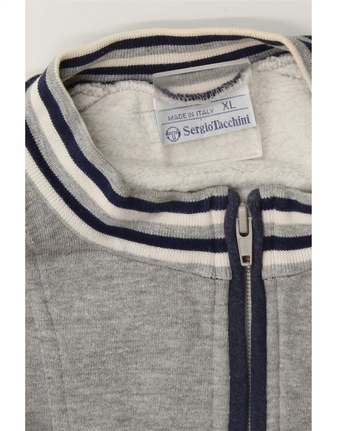 Sergio Tacchini Mens Zip Neck Sweatshirt Jumper XL Grey Colourblock