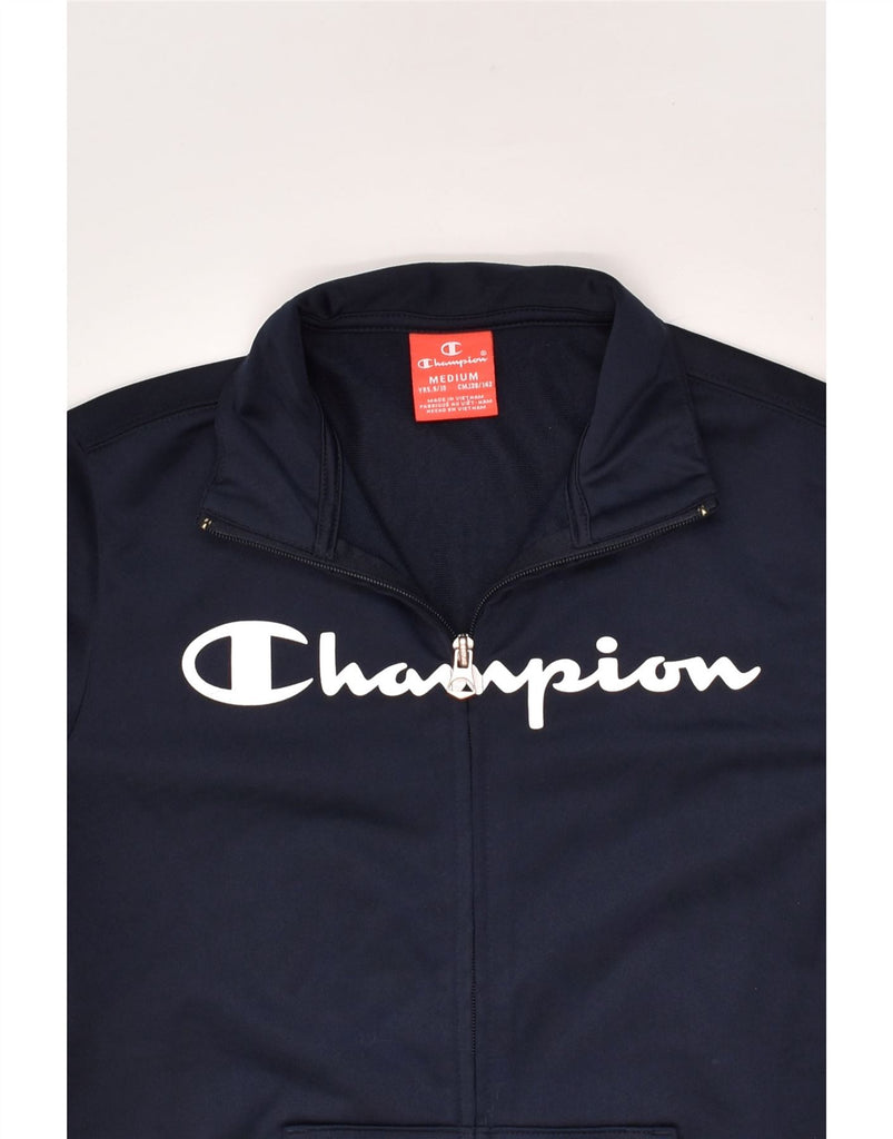 CHAMPION Boys Graphic Tracksuit Top Jacket 9-10 Years Medium Navy Blue | Vintage Champion | Thrift | Second-Hand Champion | Used Clothing | Messina Hembry 