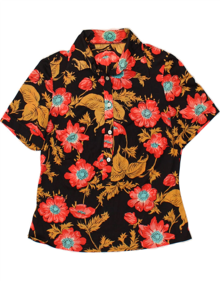 VINTAGE Womens Pullover Shirt UK 14 Medium Multicoloured Floral Vintage Vintage and Second-Hand Vintage from Messina Hembry 