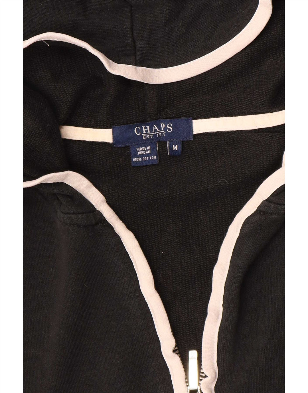 Chaps Womens Zip Hoodie Sweater UK 14 Medium Black