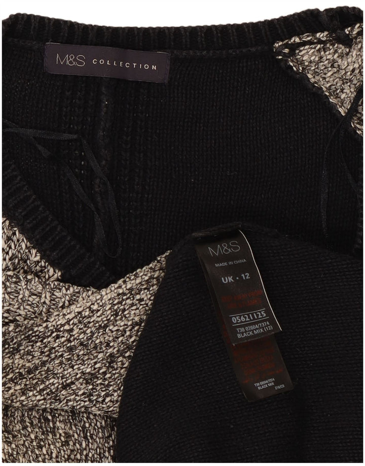 Marks & Spencer Womens Boat Neck Jumper Sweater UK 12 Medium Black