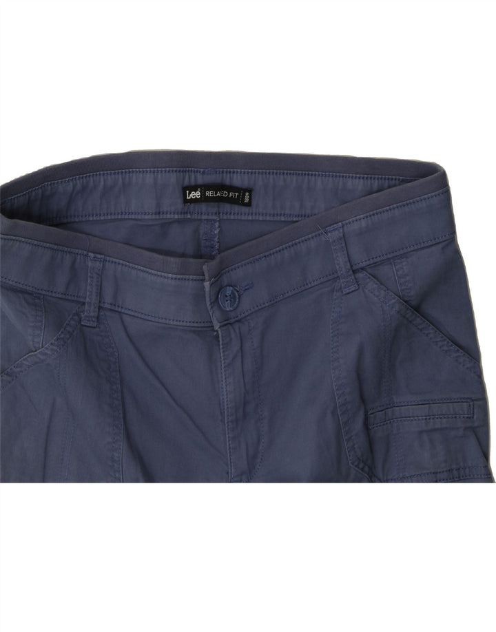 LEE Womens Relaxed Fit Bermuda Shorts US 10 Large W32 Blue Cotton Vintage Lee and Second-Hand Lee from Messina Hembry 