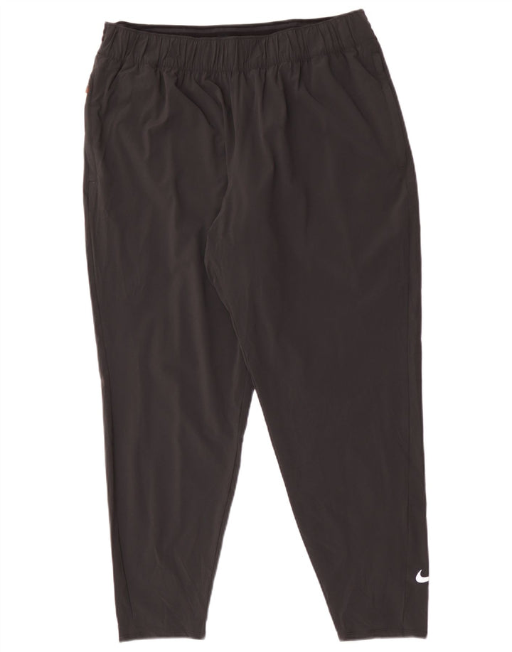 Nike Mens Dri Fit Crop Tracksuit Trousers XL Black Polyester