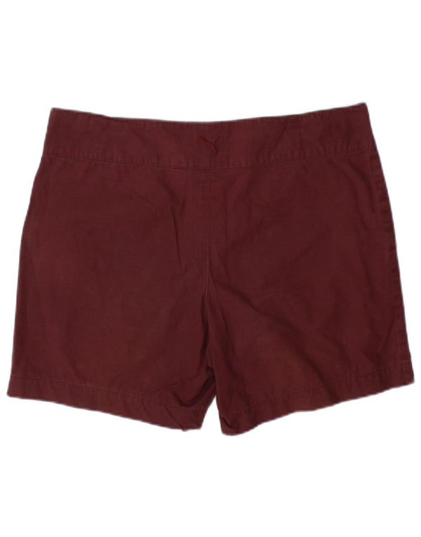 Puma Womens Chino Shorts UK 14 Large W34  Burgundy Cotton