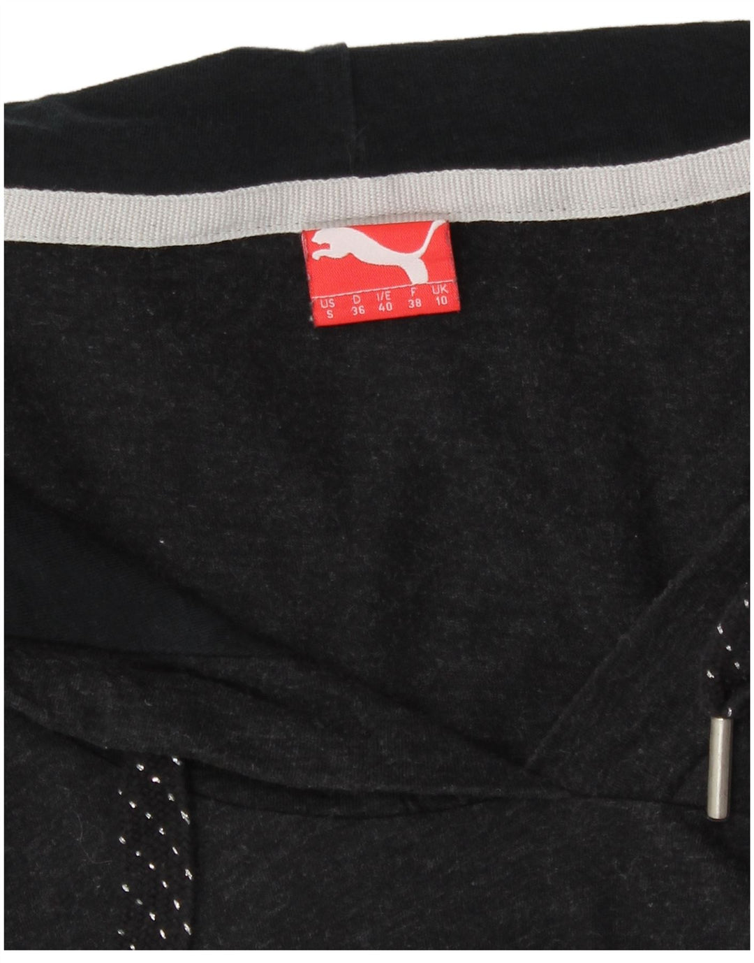 Puma Womens Oversized Hooded Top Long Sleeve UK 10 Small Grey
