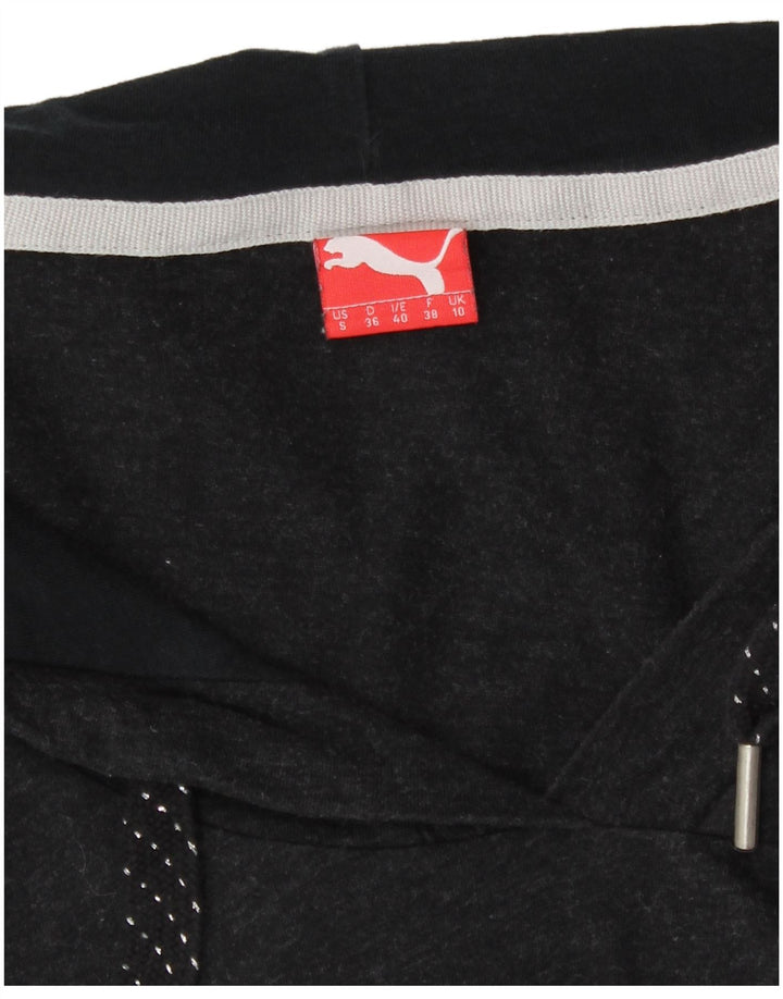 Puma Womens Oversized Hooded Top Long Sleeve UK 10 Small Grey