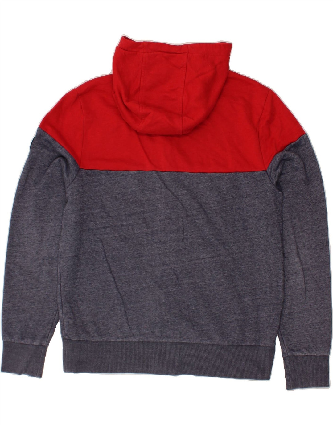 MICHAEL KORS Mens Zip Hoodie Sweater Large Navy Blue Colourblock Polyester